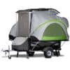 Compact SylvanSport GO pop-up camper with tent extension for outdoor adventures.