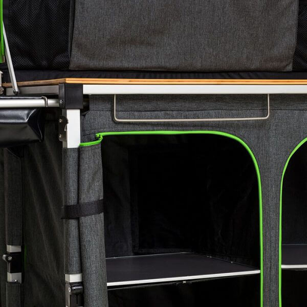 camp kitchen towel holder detail
