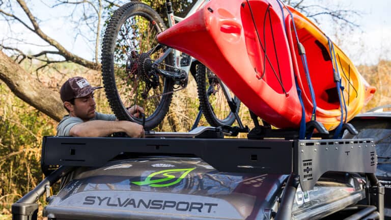 Durable DuraDeck surface on SylvanSport outdoor gear platform.