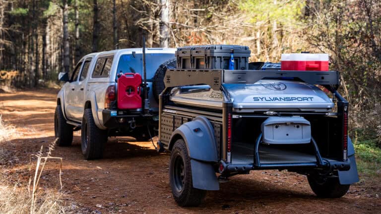 Outdoor trailer with DuraDeck surface for rugged adventures.