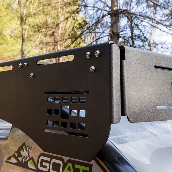 Durable DuraDeck outdoor platform for SylvanSport trailers.