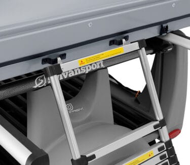 SylvanSport Optima trailer step with foldable design for easy access.