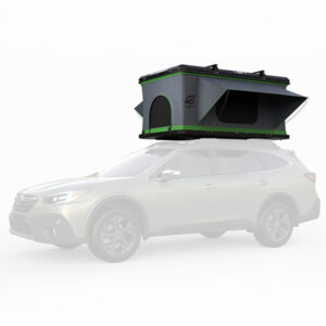 Compact SylvanSport LOFT rooftop tent mounted on a vehicle for outdoor adventures.