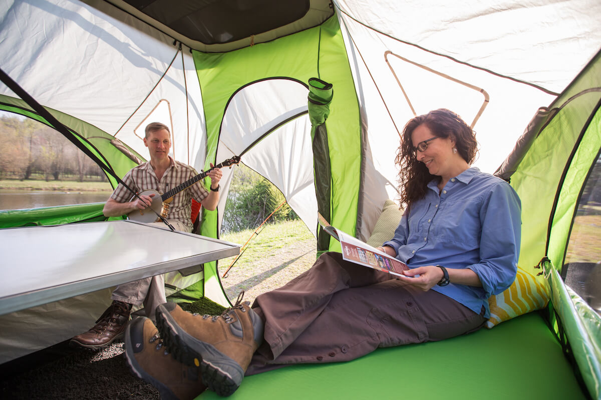 Stephanie and Ray Adams in their Sylvan Sport Go