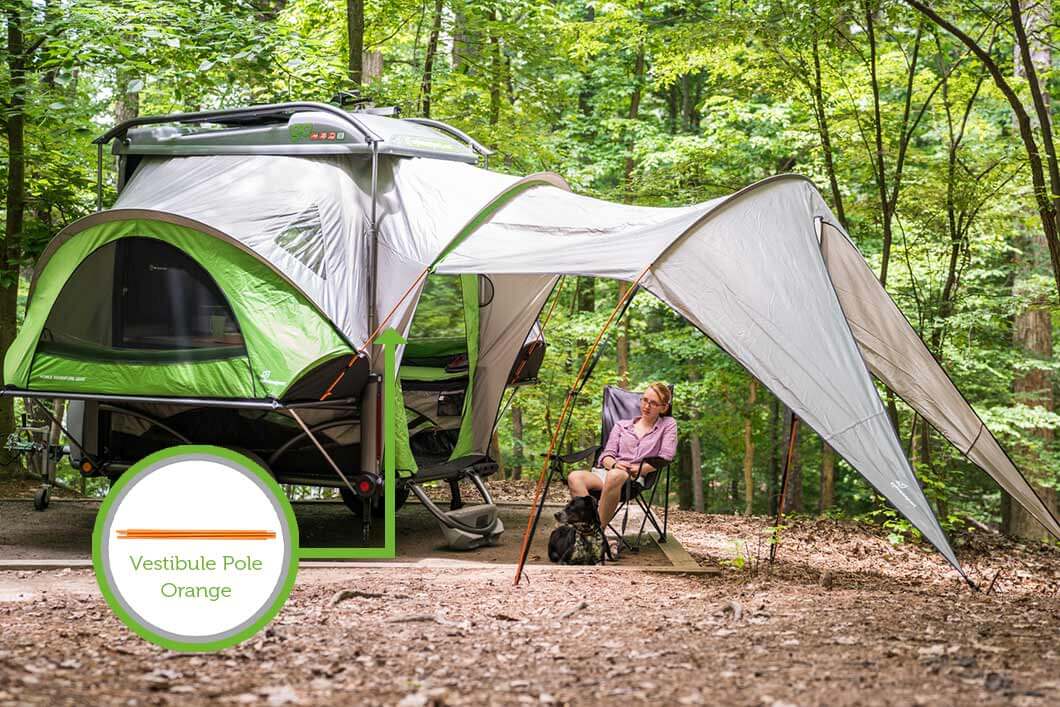 Vestibule Pole inside GO Camping