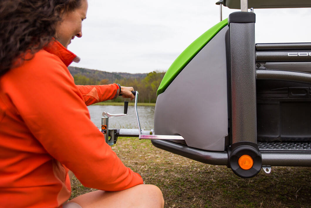 woman using Winch Handle